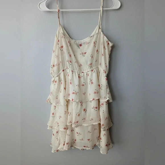 Trixxi tiered dress size L cream floral whimsygoth fairycore babydoll Y2K - Picture 5 of 10